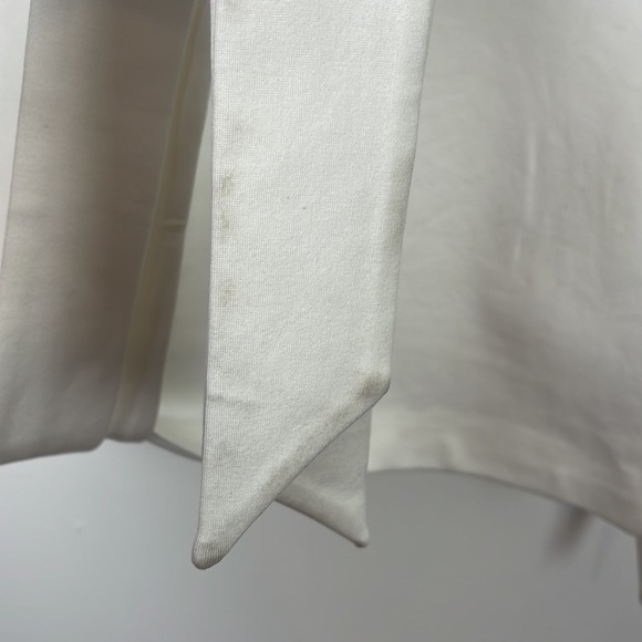 Irregular Exposure Regal turtleneck top women OS pullover tie cotton blend white - Picture 10 of 12